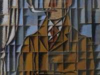 Manuel Pailos - Uruguay 1918 - Hombre de la pipa - tecnica mixta sobre papel - 76 x 66 cms - 1984